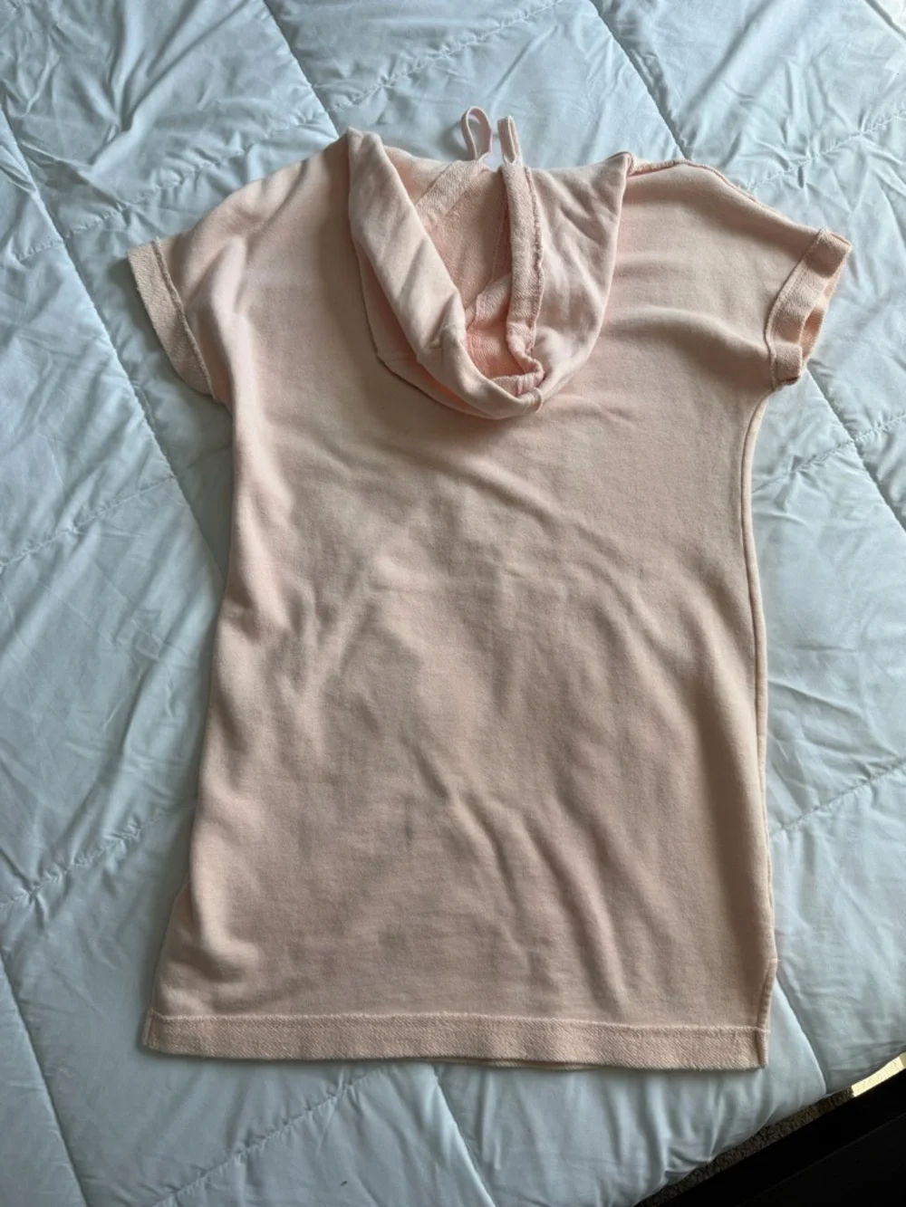 Nicole Miller Blush Pink Short Sleeve Hooded Pullover - Picture 5 of 8